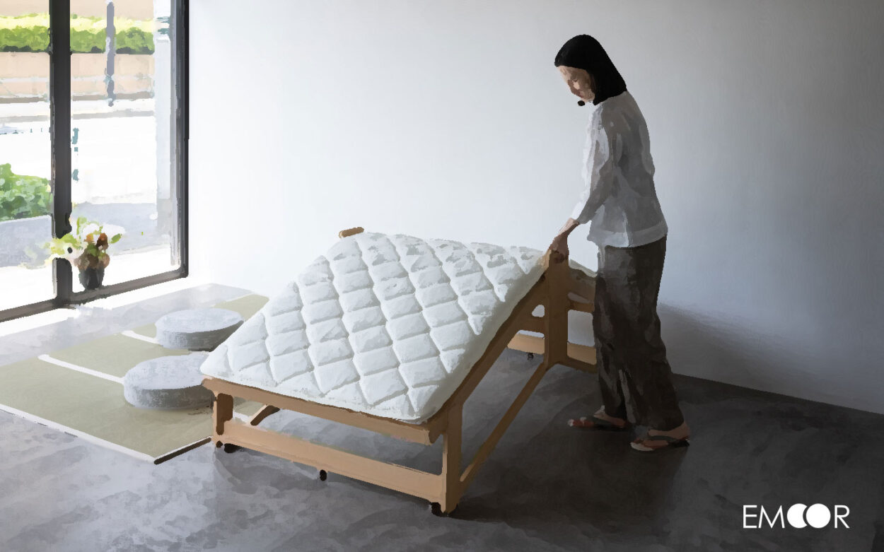千葉大学人間生活工学研究室と新しい折りたたみ式ベッドの共同研究を開始